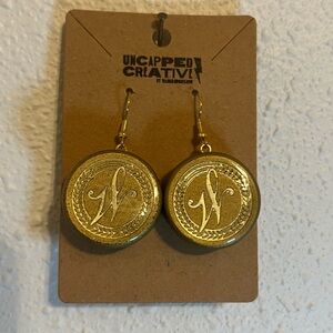 Weller Bourbon Bottle Cap Dangle Earrings